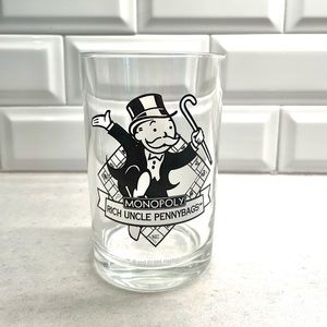 Monopoly Rich Uncle Pennybags glass cup